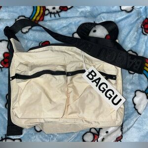 BAGGU Cream and Black Tote Bag